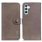 For Samsung Galaxy A36 5G KHAZNEH Cowhide Texture Horizontal Flip Leather Phone Case(Khaki) - 1