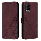 For BLU View 5 Pro Crossbody 3D Embossed Flip Leather Phone Case(Wine Red) - 2