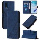 For BLU View Speed 5G Crossbody 3D Embossed Flip Leather Phone Case(Blue) - 1