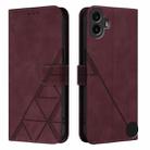 For Nothing CMF Phone 1 Crossbody 3D Embossed Flip Leather Phone Case(Wine Red) - 2