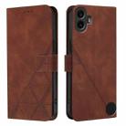 For Nothing CMF Phone 1 Crossbody 3D Embossed Flip Leather Phone Case(Brown) - 2