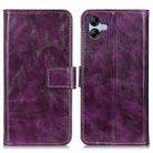For Samsung Galaxy A07 5G Retro Crazy Horse Texture Leather Phone Case(Purple) - 1
