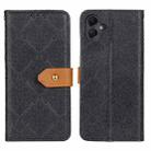 For Samsung Galaxy A06 4G European Floral Embossed Leather Phone Case(Black) - 1