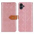 For Samsung Galaxy A06 4G European Floral Embossed Leather Phone Case(Pink) - 1