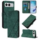 For OnePlus Nord 4 5G Crossbody 3D Embossed Flip Leather Phone Case(Green) - 1