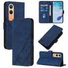 For OnePlus Nord CE4 Lite  Crossbody 3D Embossed Flip Leather Phone Case(Blue) - 1