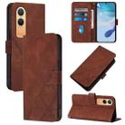 For OnePlus Nord CE4 Lite  Crossbody 3D Embossed Flip Leather Phone Case(Brown) - 1