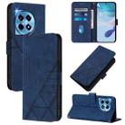 For OnePlus 12R 5G Global Crossbody 3D Embossed Flip Leather Phone Case(Blue) - 1