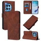 For OnePlus 12R 5G Global Crossbody 3D Embossed Flip Leather Phone Case(Brown) - 1