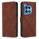 For OnePlus 12R 5G Global Crossbody 3D Embossed Flip Leather Phone Case(Brown) - 2