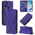 For OnePlus Nord N10 5G Crossbody 3D Embossed Flip Leather Phone Case(Purple) - 1