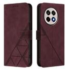 For OnePlus Ace 5 Pro / Ace 5 / 13R Crossbody 3D Embossed Flip Leather Phone Case(Wine Red) - 2