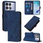 For Redmi K70 Ultra 5G Global Crossbody 3D Embossed Flip Leather Phone Case(Blue) - 1