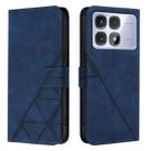 For Redmi K70 Ultra 5G Global Crossbody 3D Embossed Flip Leather Phone Case(Blue) - 2