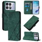 For Redmi K70 Ultra 5G Global Crossbody 3D Embossed Flip Leather Phone Case(Green) - 1