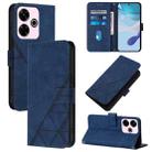 For Redmi 13 4G / Note 13R Crossbody 3D Embossed Flip Leather Phone Case(Blue) - 1