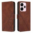 For Redmi 13 4G / Note 13R Crossbody 3D Embossed Flip Leather Phone Case(Brown) - 2