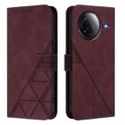 For Redmi K80 / K80 Pro Crossbody 3D Embossed Flip Leather Phone Case(Wine Red) - 2