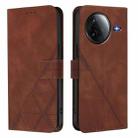 For Redmi K80 / K80 Pro Crossbody 3D Embossed Flip Leather Phone Case(Brown) - 2