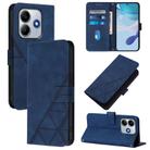 For Redmi Note 14 4G 163.25mm Crossbody 3D Embossed Flip Leather Phone Case(Blue) - 1
