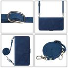 For Redmi Note 14 4G 163.25mm Crossbody 3D Embossed Flip Leather Phone Case(Blue) - 3