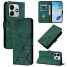 For Redmi Note 14 5G Global Crossbody 3D Embossed Flip Leather Phone Case(Green) - 1