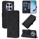 For Redmi Note 14 Pro 5G Global Crossbody 3D Embossed Flip Leather Phone Case(Black) - 1