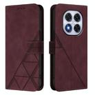 For Redmi Note 14 Pro 5G Global Crossbody 3D Embossed Flip Leather Phone Case(Wine Red) - 2