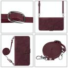 For Redmi Note 14 Pro 5G Global Crossbody 3D Embossed Flip Leather Phone Case(Wine Red) - 3