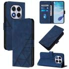 For Redmi Note 14 Pro 5G Global Crossbody 3D Embossed Flip Leather Phone Case(Blue) - 1