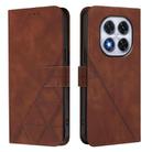For Redmi Note 14 Pro 5G Global Crossbody 3D Embossed Flip Leather Phone Case(Brown) - 2