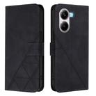 For Redmi Turbo 4 Crossbody 3D Embossed Flip Leather Phone Case(Black) - 2