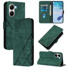 For Redmi Turbo 4 Crossbody 3D Embossed Flip Leather Phone Case(Green) - 1