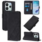 For Redmi Note 14 4G EU 164.84mm Crossbody 3D Embossed Flip Leather Phone Case(Black) - 1
