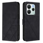 For Redmi Note 14 4G EU 164.84mm Crossbody 3D Embossed Flip Leather Phone Case(Black) - 2