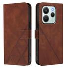 For Redmi Note 14 4G EU 164.84mm Crossbody 3D Embossed Flip Leather Phone Case(Brown) - 2