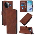For Redmi K80 5G / K80 Pro 5G Crossbody 3D Embossed Flip Leather Phone Case(Brown) - 1