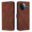 For Redmi K80 5G / K80 Pro 5G Crossbody 3D Embossed Flip Leather Phone Case(Brown) - 2
