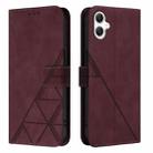 For Samsung Galaxy A06 4G Crossbody 3D Embossed Flip Leather Phone Case(Wine Red) - 2