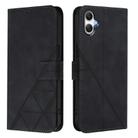 For Samsung Galaxy A06 5G Crossbody 3D Embossed Flip Leather Phone Case(Black) - 2