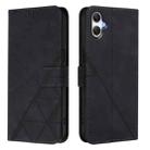 For Samsung Galaxy A07 4G Crossbody 3D Embossed Flip Leather Phone Case(Black) - 2