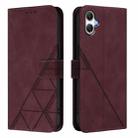 For Samsung Galaxy A07 4G Crossbody 3D Embossed Flip Leather Phone Case(Wine Red) - 2