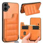 For Nothing CMF Phone 1 Cow Pattern Sewing Card Bag Phone Case(Orange) - 1