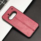 For Nothing Phone 3a Cow Pattern Sewing Card Bag Phone Case(Red) - 2
