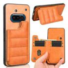 For Nothing Phone 3a Cow Pattern Sewing Card Bag Phone Case(Orange) - 1