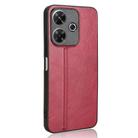 For Redmi 13 4G / Redmi Note 13R 5G Cow Pattern Sewing Back Cover Phone Case(Red) - 3