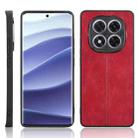 For Redmi Note 14 Pro 5G Cow Pattern Sewing Back Cover Phone Case(Red) - 1