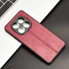 For Redmi Note 14 Pro 5G Cow Pattern Sewing Back Cover Phone Case(Red) - 2