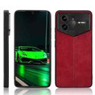 For Redmi K80 Pro Champion Edition Cow Pattern Sewing Back Cover Phone Case(Red) - 1