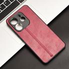 For Redmi Note 14 4G 163.25mm Cow Pattern Sewing Back Cover Phone Case(Red) - 2